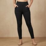 Women’s Black Stretch Jeggings with Side Pockets