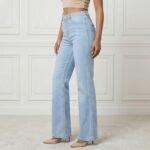 Classic Light Wash Straight Fit Denim Jeans - Image 2