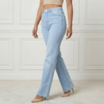 Classic Light Wash Straight Fit Denim Jeans - Image 4