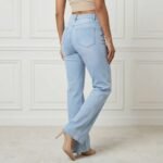 Classic Light Wash Straight Fit Denim Jeans - Image 3
