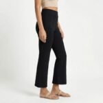 Women’s High-Waisted Black Flared Jeggings – Stretch Fit Cropped Bootcut Pants - Image 2