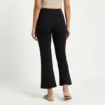 Women’s High-Waisted Black Flared Jeggings – Stretch Fit Cropped Bootcut Pants - Image 4