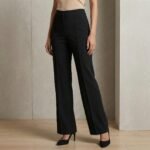 Women’s High-Waist Black Tailored Wide-Leg Trousers – Premium Formal Fit - Image 3