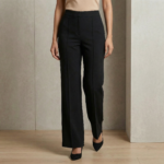 Women’s High-Waist Black Tailored Wide-Leg Trousers – Premium Formal Fit - Image 4