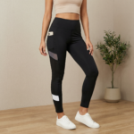 High Waist Women’s Black Workout Leggings with Phone Pocket