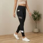 High Waist Women’s Black Workout Leggings with Phone Pocket - Image 3