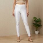 Premium White Stretch Shiner Leggings For Girls And Women’s