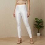 Premium White Stretch Shiner Leggings For Girls And Women’s - Image 3