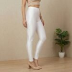 Premium White Stretch Shiner Leggings For Girls And Women’s - Image 2