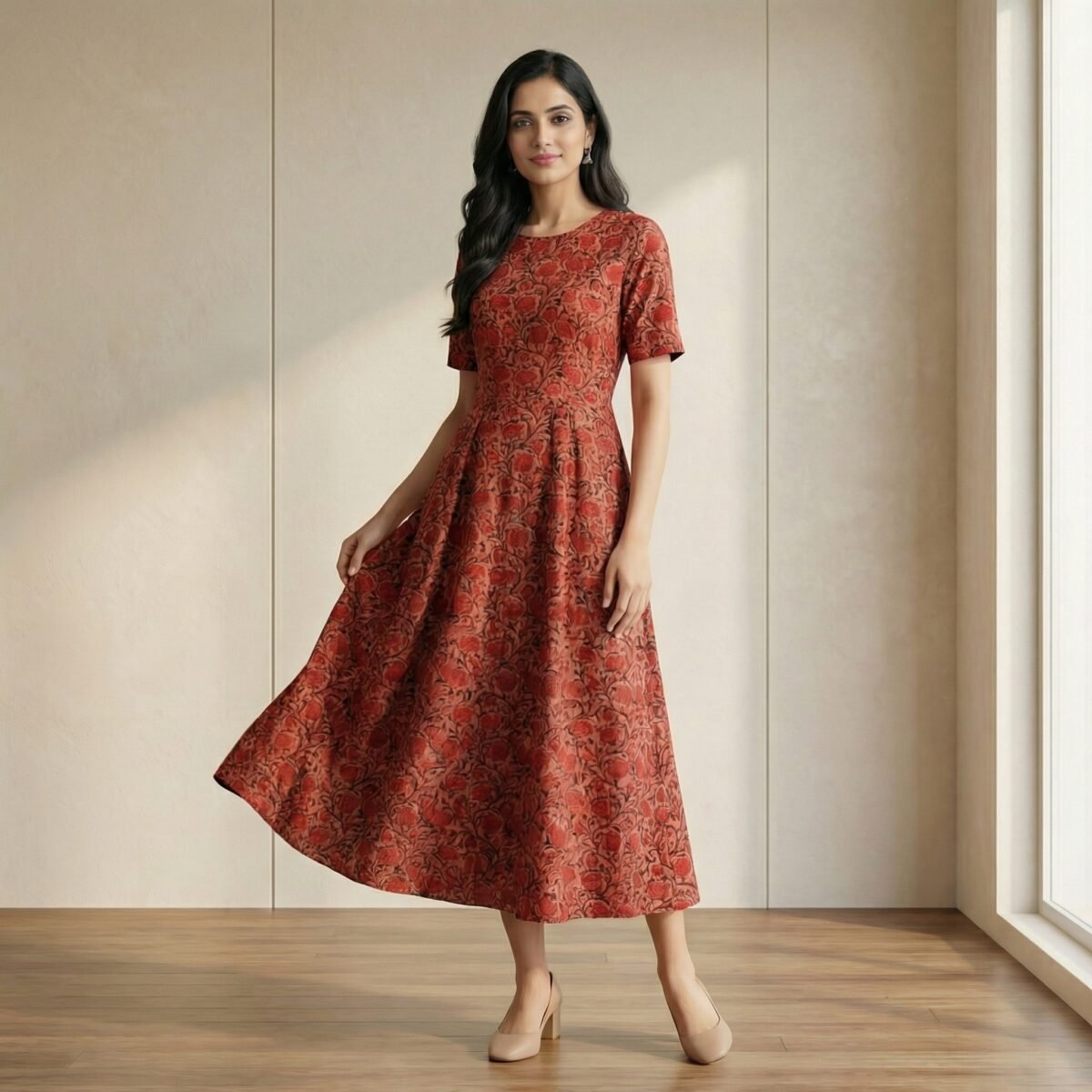 Elegant Floral Printed Maxi Gown – Ethnic Party & Festive Wear - Image 3