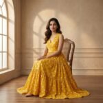 Mustard Yellow Polka Dot Midi Gown – Sleeveless Flowy Dress - Image 2