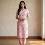 Pink Floral Cotton Kurti
