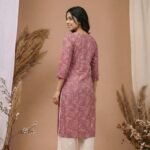 Rayon Printed Kurti – V-Neck 3/4 Sleeve Ethnic Wear - Image 3