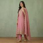 Pink Rayon Embroidered Kurta Set with Dupatta - Image 4