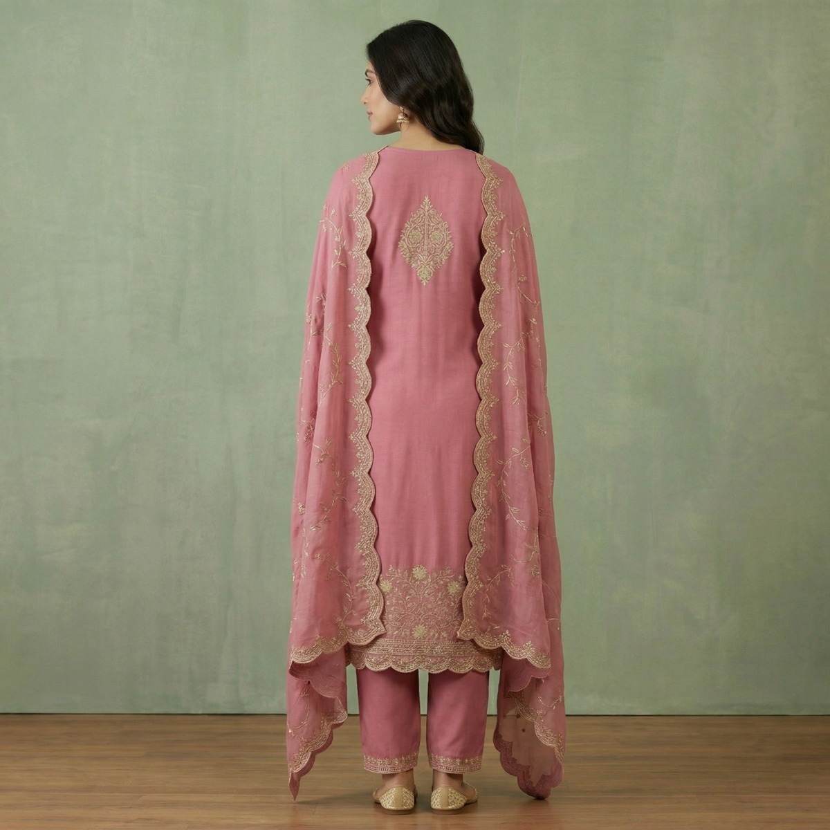Pink Rayon Embroidered Kurta Set with Dupatta - Image 2