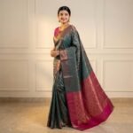 Premium Teal & Magenta Banarasi Silk Saree with Gold Zari Weaving - Image 4